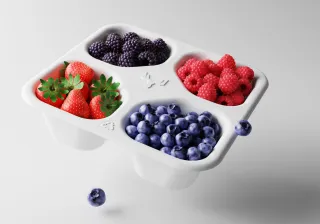 Berries in moulded fibre container by Valmet