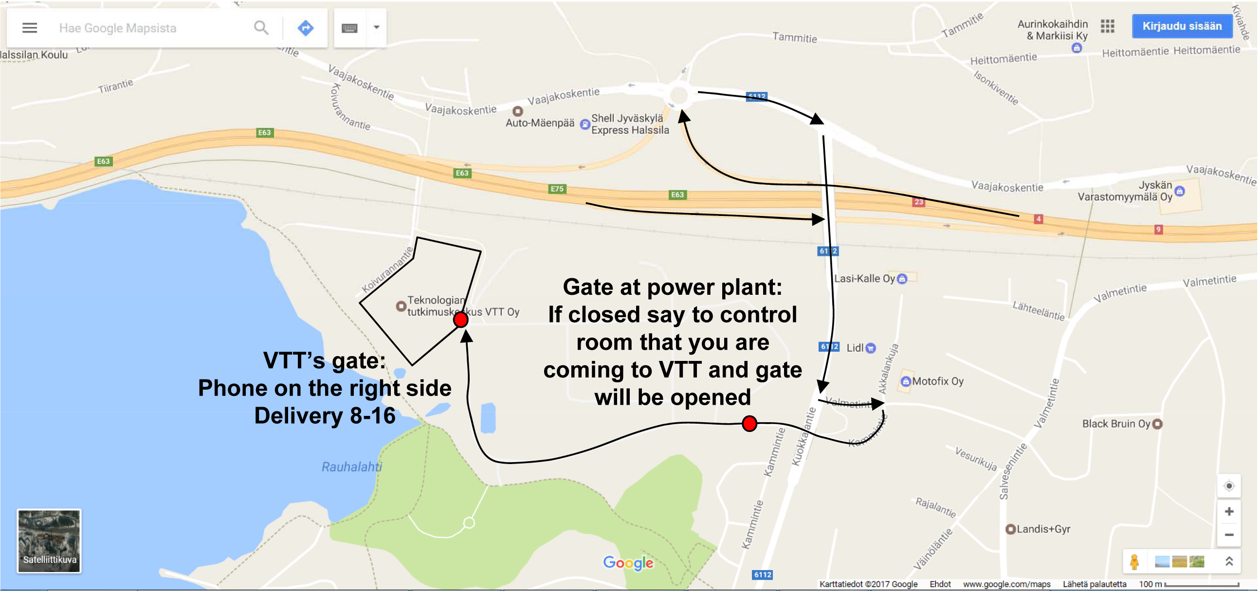 Saapumisohjeet VTT:n toimipisteisiin | VTT