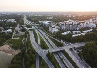 aerial of motorway in Espoo