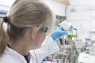 A woman in fermentation hall