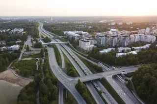 aerial of motorway in Espoo